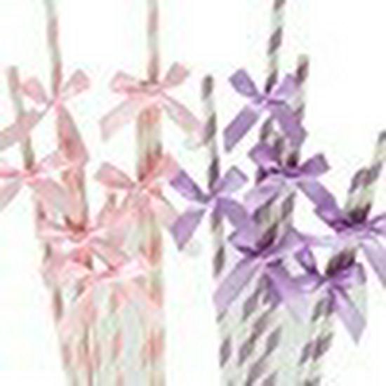 Disposable Paper Straw Bow for Children's Birthday Cupcake Decoration