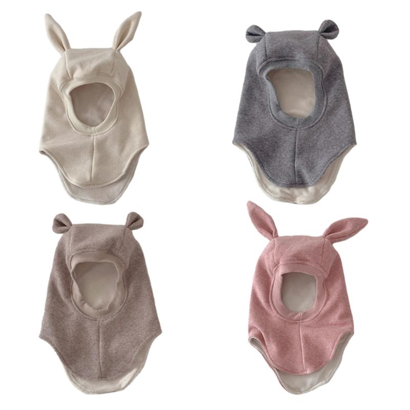 Autumn Winter Baby Hooded Hat Girls Boys Head Protections Beanies Cap Integrated Ear Protections Hat Warm Bonnet Cap