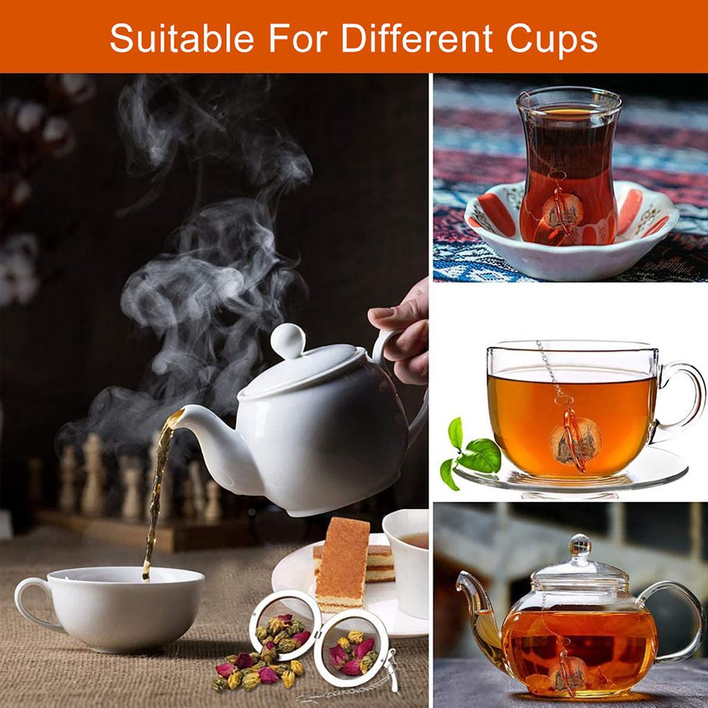 Tea Infuser Strainer Balls Stainless Steel Long-Handle for Loose Leaf Spices Seasonings Kitchen Accessories