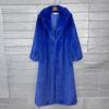Womens Faux Fur Coat Thick Longline Blazer Collar Winter Streetwear Outerwear