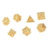 7pcs Dice Set Hollow Out Exquisite Carved Keep Balance Copper Polyhedral Dice Set for Board Games