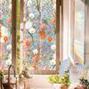 Rainbow Window Privacy Film Waterproof Static Cling Non-Adhesive Flower Pattern Sticker for Home Glass Windows Bedroom Living Room Decor