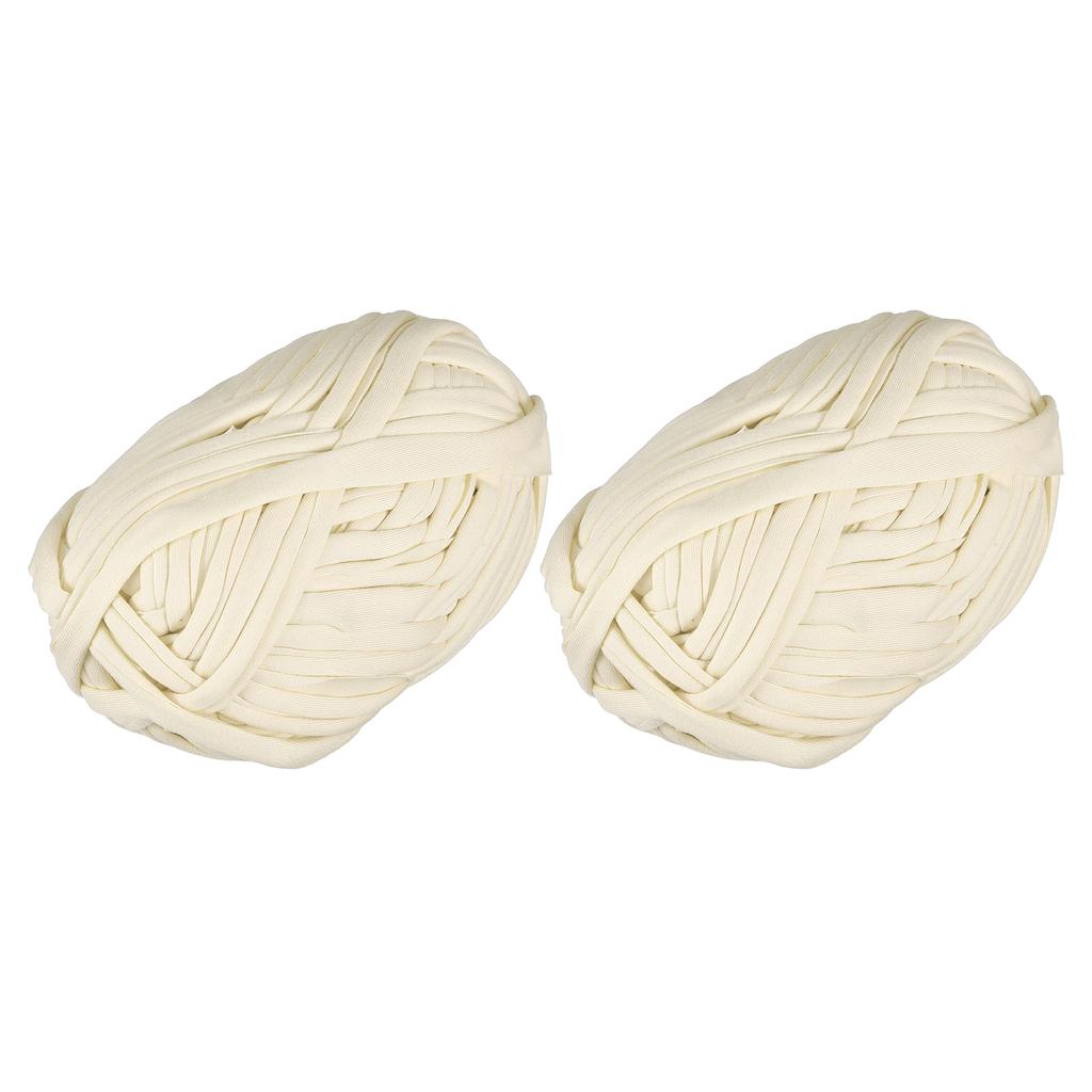 2 Rolls Elastic Fabric Cloth Yarn T Shirt Crochet Yarns Thick Knitting Yarns for DIY Bag Carpet Cushion 7oz/ 200g