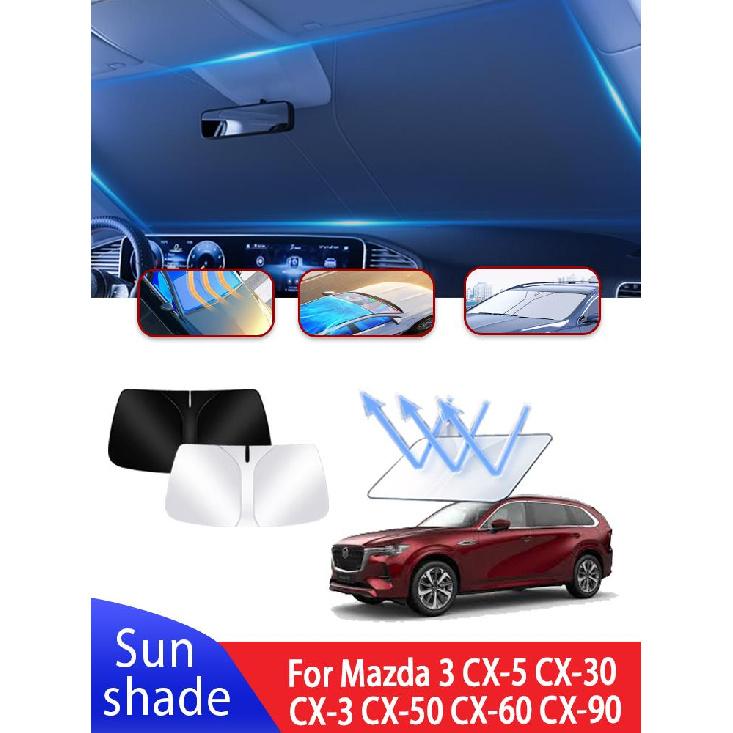 Car Sun Visor For Mazda 3 CX-5 CX-30 CX-3 CX-50 CX-60 CX-90 Auto Front Windshield Sunshade Heat Insulation Summer AccessoriesWindshield Sunshades 1