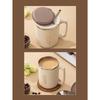 WORTHBUY 480ml 304 Stainless Steel Coffee Mug With Lid&Spoon&Straw,Insulated Coffee Cup For Student Adult Office Drinking Cup