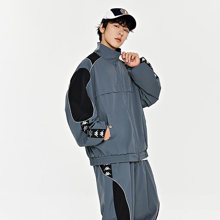 Kappa Color Block Casual Jacket Vintage Sports Coat Stand Collar Long Sleeve Men Jackets K0E12JJ81