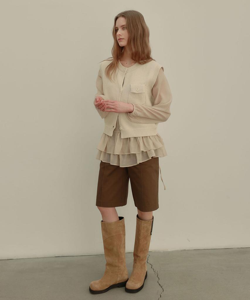 OURO French Knit Vest [ Cream ]