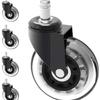5PCS PU Rubber Caster 2.5 inch/ 3 inch Rotatable Caster Durable Universal Wheel  Home Office Chair