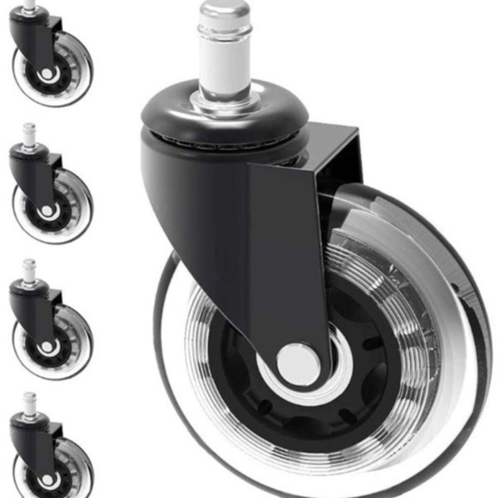 5PCS PU Rubber Caster 2.5 inch/ 3 inch Rotatable Caster Durable Universal Wheel  Home Office Chair