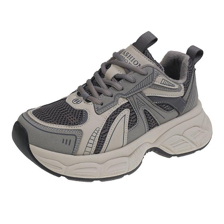 

Platform dad shoes for women 2025 autumn and winter new retro versatile casual Ankola red and silver heightening sneakers for women 40 серый