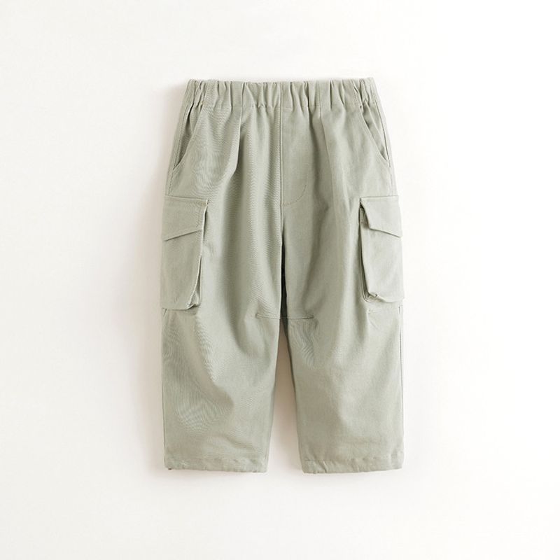 Mark Jenny Boys  Outdoor Workwear Parachute Pants with Large Pockets, Children s Spring Jogger Pants 241215 Outdoor Green 150
