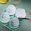 Reusable Elegant Rose Shaped Ice Cube Mold Silicone IceTray Flower Ice Ball Mold Food Grade for Effortless Dessert Summer Drinks