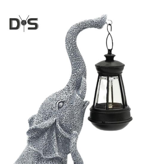 Elephant Solar Lamp Mother Child Elephant Sculpture with Light Waterproof Outdoor Decor Elephant Statue Solar Lights for Garden Lawn Yard