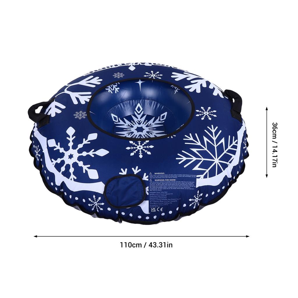 Inflatable Snow Tube Sled Heavy Duty Snow Tube for Sledding with Handles Tow Rope Winter Outdoor Toy for Boys Girls Adults