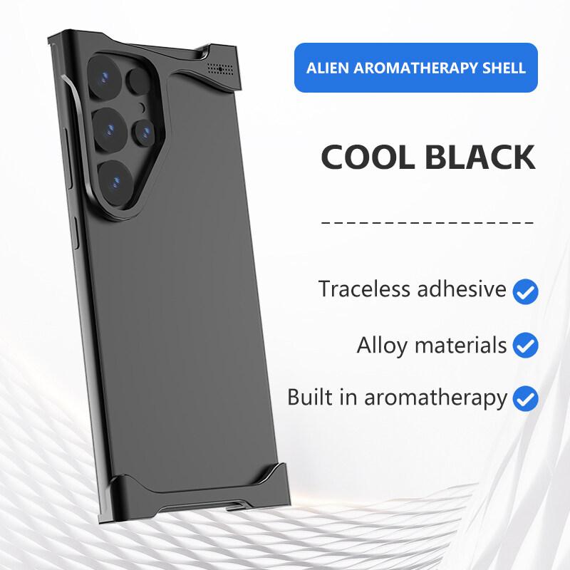 Luxury Irregular Aluminum Alloy Shockproof Case for Samsung Galaxy S25 S24 S23 S22 Ultra Plus S24+ S23+ Bumper with Aromatherapy Design
