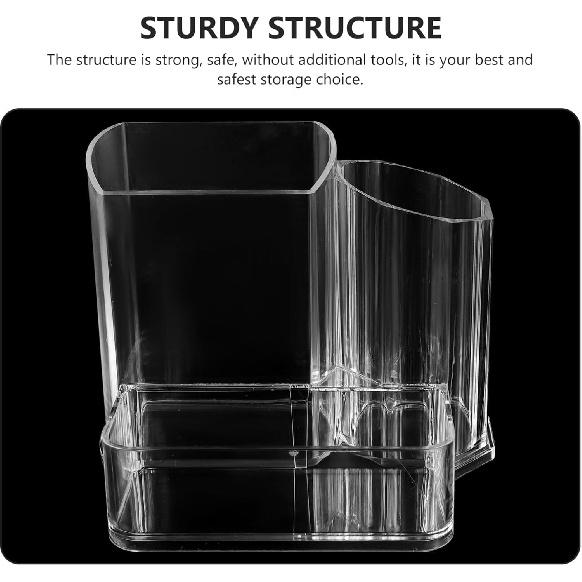 Storage Bins Nail Drill Machine Bits Storage Box Makeup Brush Holder Transparent Nail Drill Grinding Bit Organizer Plastic Nail Drill Tool Displayer