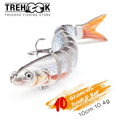 10cm 10g Sinking Crankbaits Fishing Lure 10-segments Wobbler Hard Artificial Bait For Pike Fishing Accessories Swimbait