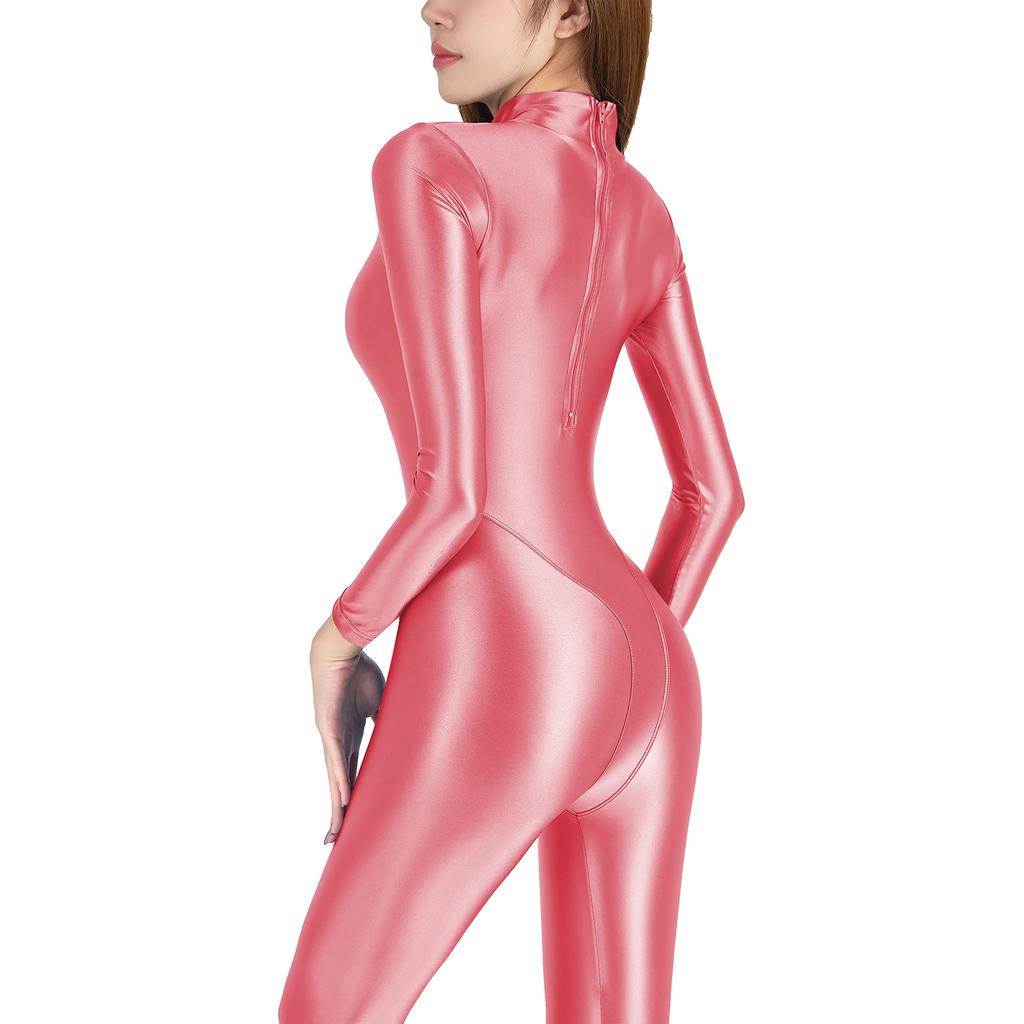 is a skinny diving Also nylon swimsuits with legs [AMORESY] shiny, full-body suit. available (rose, M).