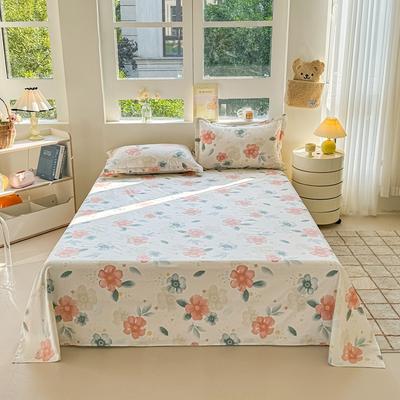 Ensemble de draps 3 pièces Série Fleurs Imprimé 100% Coton Doux et Doux pour la Peau Linge de Lit pour Enfants Garçons Filles Ensemble de Literie Taille Queen