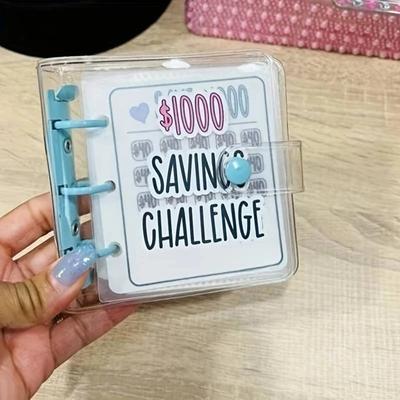 Kreativní pořadač Úspora 1 000 USD s obálkou z odolného lesklého PVC, vánoční dárek Výzva na úsporu peněz
