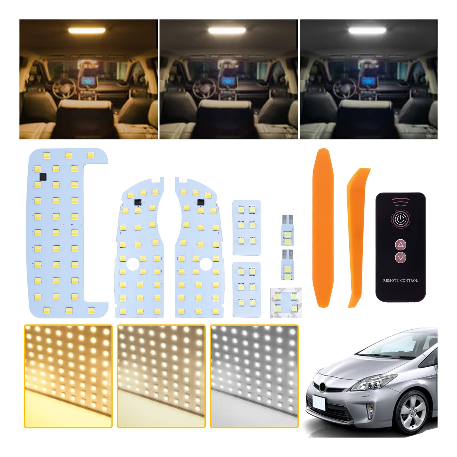 

Светодиодная подсветка салона Toyota Prius 30 серии Новый пульт дистанционного управления Prius 30 Prius 40 Салонный теплый дневной свет Светодиодная оригинальная без модификаций Включает