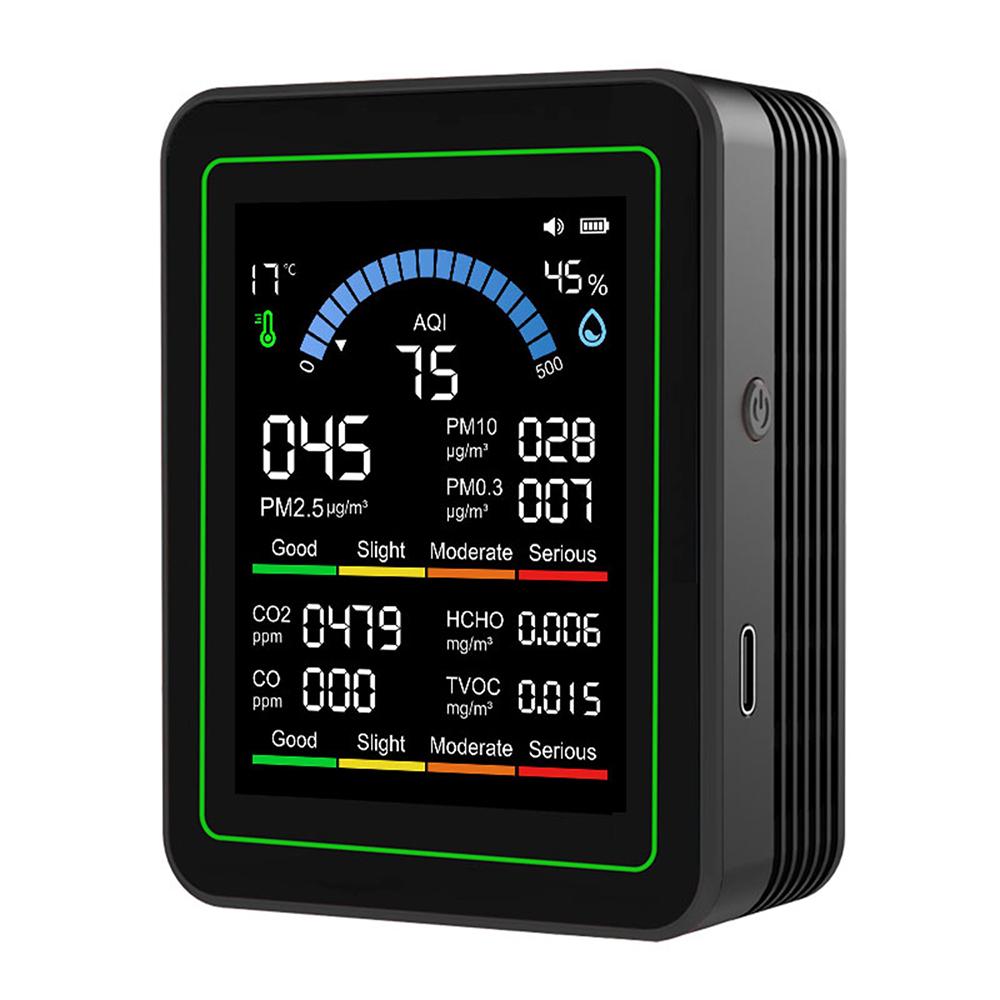 10-in-1 Air Quality Monitor Carbon Dioxide Monitor Formaldehyde Detector Temperature and Humidity Monitor