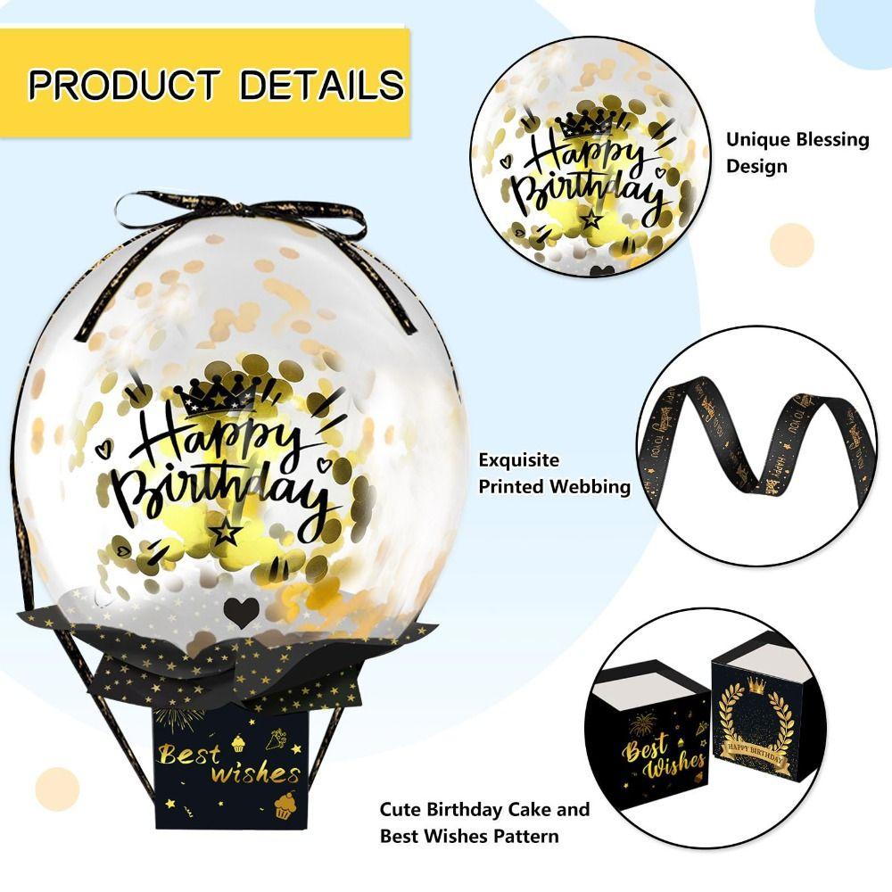 Party Decorations Folding Bounce Gifts Box Happy Birthday Pop Up Explosion Surprise Jumping Box with Confetti