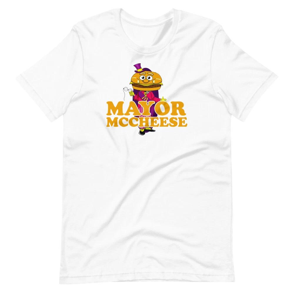 

Mayor McCheese Vintage Style Burger Tee Shirt Unisex 100% Cotton T-shirt Mens Tees Top 3XL
