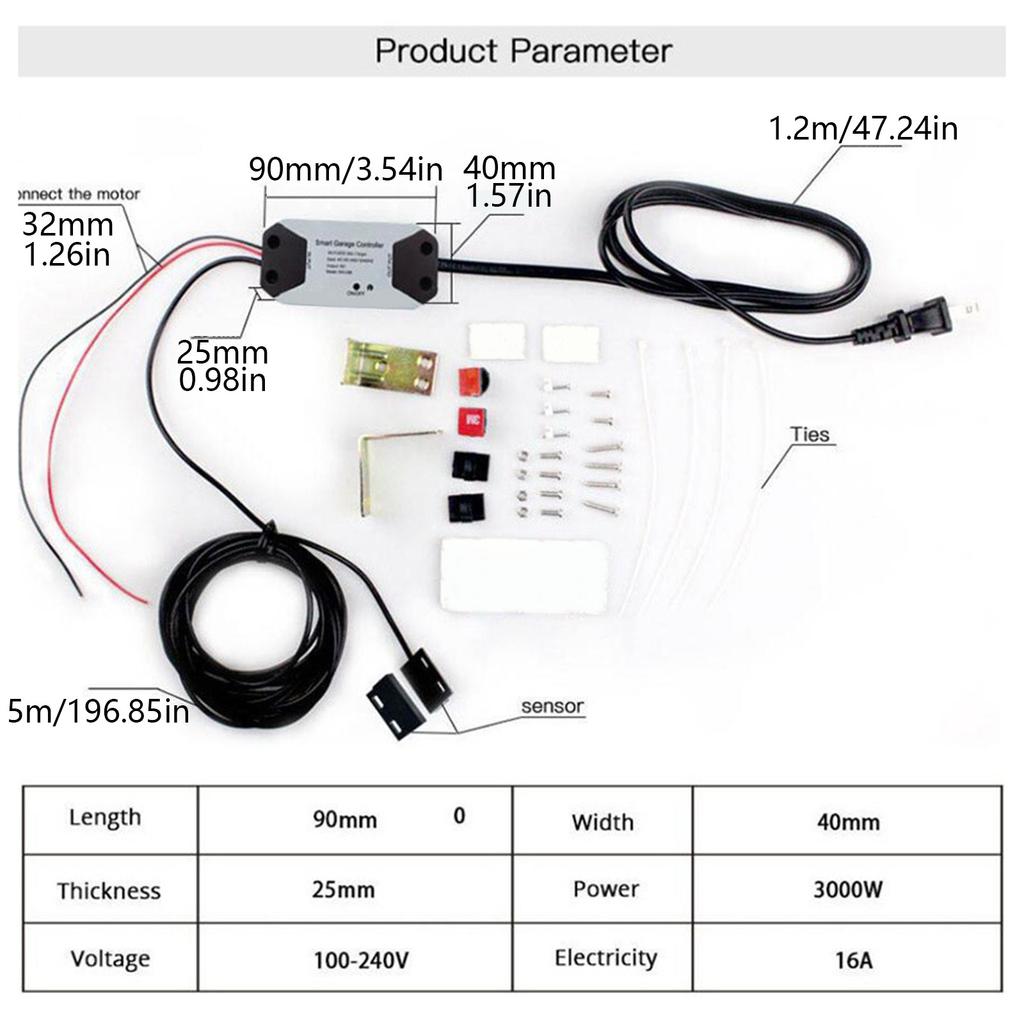 WiFi Switches Garage Door Controller Intelligent Door Opener Works With Voice Control Remote Control Garage Opener