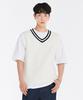 Chasecult Men'S Contrast V-Neck Vest-Cark7311B0A