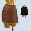 Sexy Color Matching Knitting Skirt Women's Spring and Autumn Preppy Style Easiest for Match High Waist Slimming Pleated Skirt Base Skirt