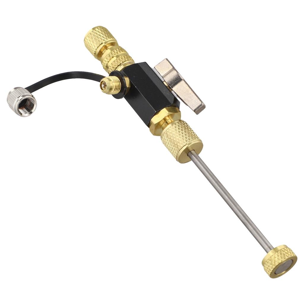 Vacuum-Rated Valve Core Removal Tool Black Compatible with R410A