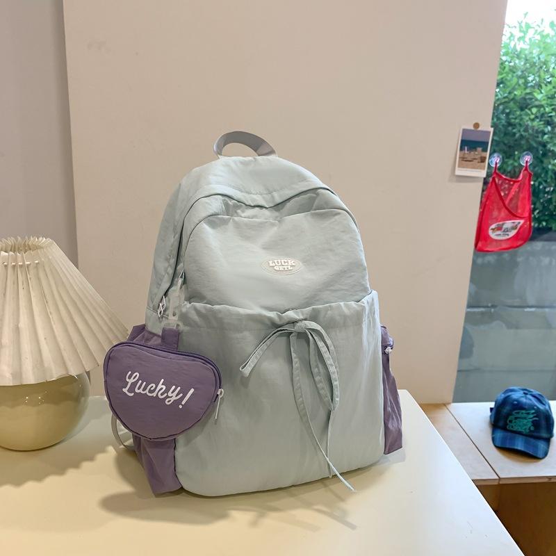 

Новый модный школьный рюкзак для студенток колледжа, нейлоновый рюкзак большой вместимости, рюкзак для учеников средней школы, рюкзак для старшеклассников, однотонный рюкзак для занятий синий