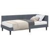 Corner Bed Frame with Mattress and Headboard 2 Pcs Grey Velvet