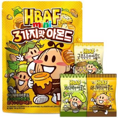 HBAF 15 Minipackungen 3 Geschmacksrichtungen Mandel(Honigbutter, Gerösteter Mais, Wasabi)