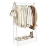 Clothes Hanger with Bar and Shelf White