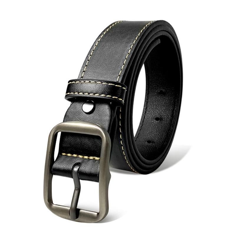 

Мужской ремень для брюк, простой модный роскошный брендовый кожаный пояс высокого качества, мужской роскошный брендовый черный ремень DT151 120cm