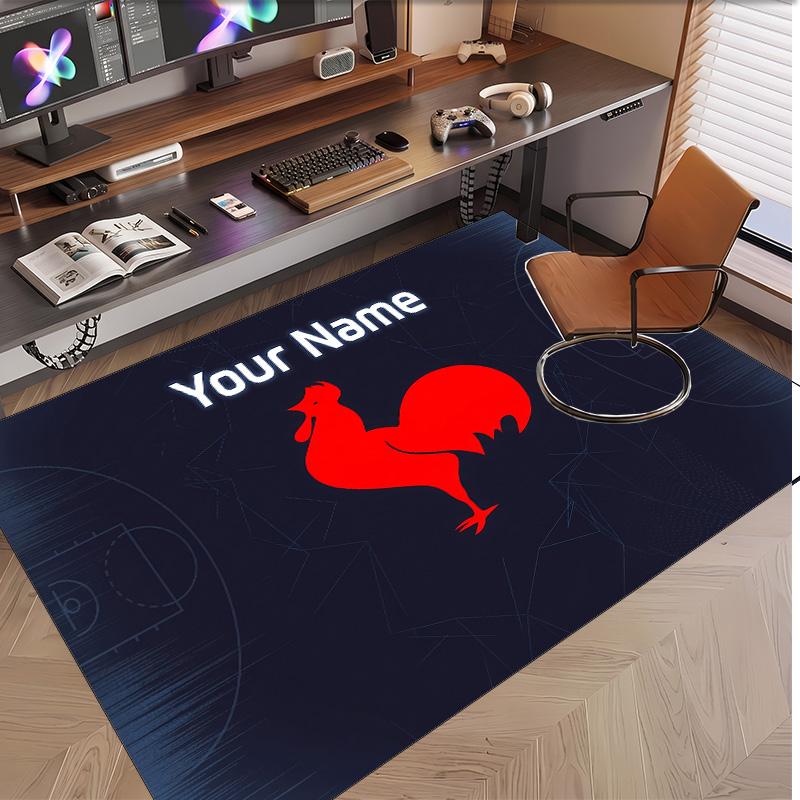 Personalized Crystal Velvet Carpet France National Football Team Pattern Non Slip Floor Rug