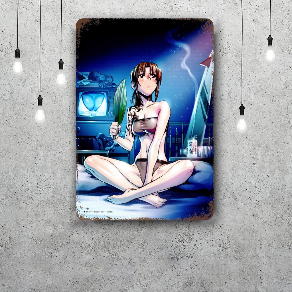 revy black lagoon Funny Bar Metal Sign Retro Plaque Sign Alcohol Drinker Pub Club Man Cave Kitchen Wall Decoration