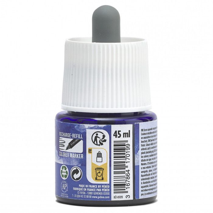 Encre Aquarelle - PEBEO - Colorex - 45 ml - Bleu Cobalt - Mixte