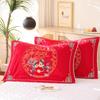 Par de Fronhas de Algodão Antiderrapantes - Design Festivo Vermelho, Absorventes de Suor, Anti-Queda, Frete Grátis