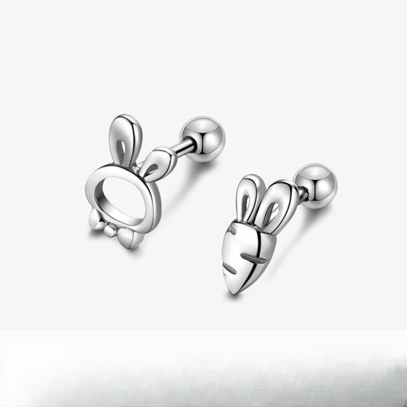 Rabbit Carrot Earrings Asymmetrical Earrings Screw Earrings Women's Year of Rabbit New Style