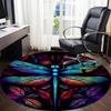 1PC Dragonfly StainedGlass Office Round Area Rug,  Mat Suitable ForOffice, Under Office Chairs Bedroom Living Room Home Decor, Room Deco