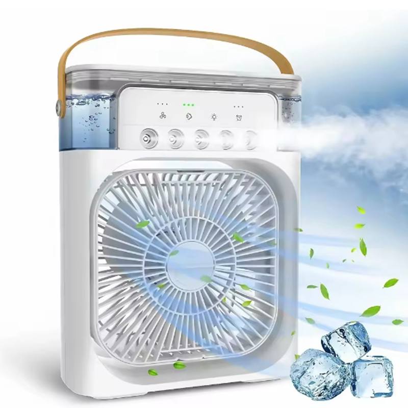 

Портативний зволожувач повітря Вентилятор Кондиціонери USB Електричний вентилятор Світлодіодний нічник Водяний туман Розваги 3 в 1 Охолоджувач повітря Зволожувач для дому чорний