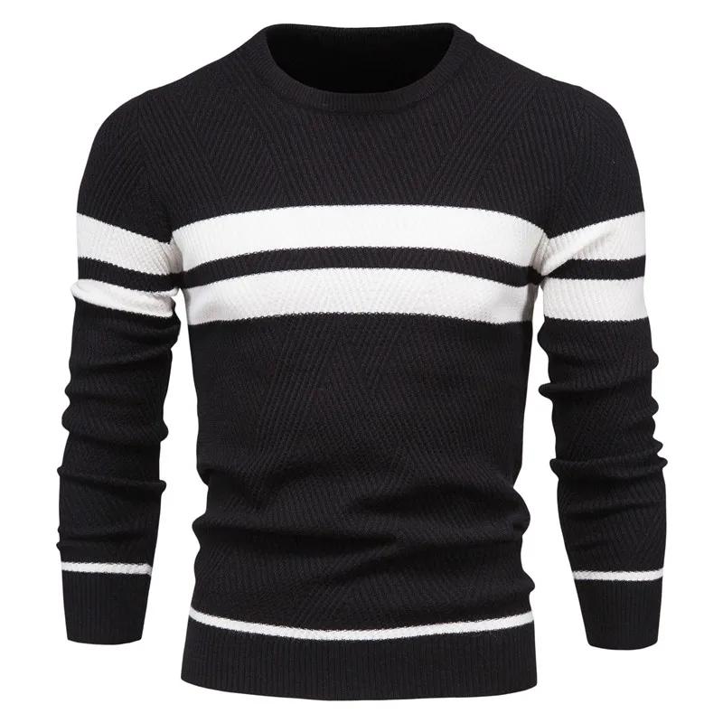 Spring Autumn Casual Sweater Men's Pullover Sweater Slim Men's Sweater Fashion Trend Simple Men's Sweater Long Sleeve Warm