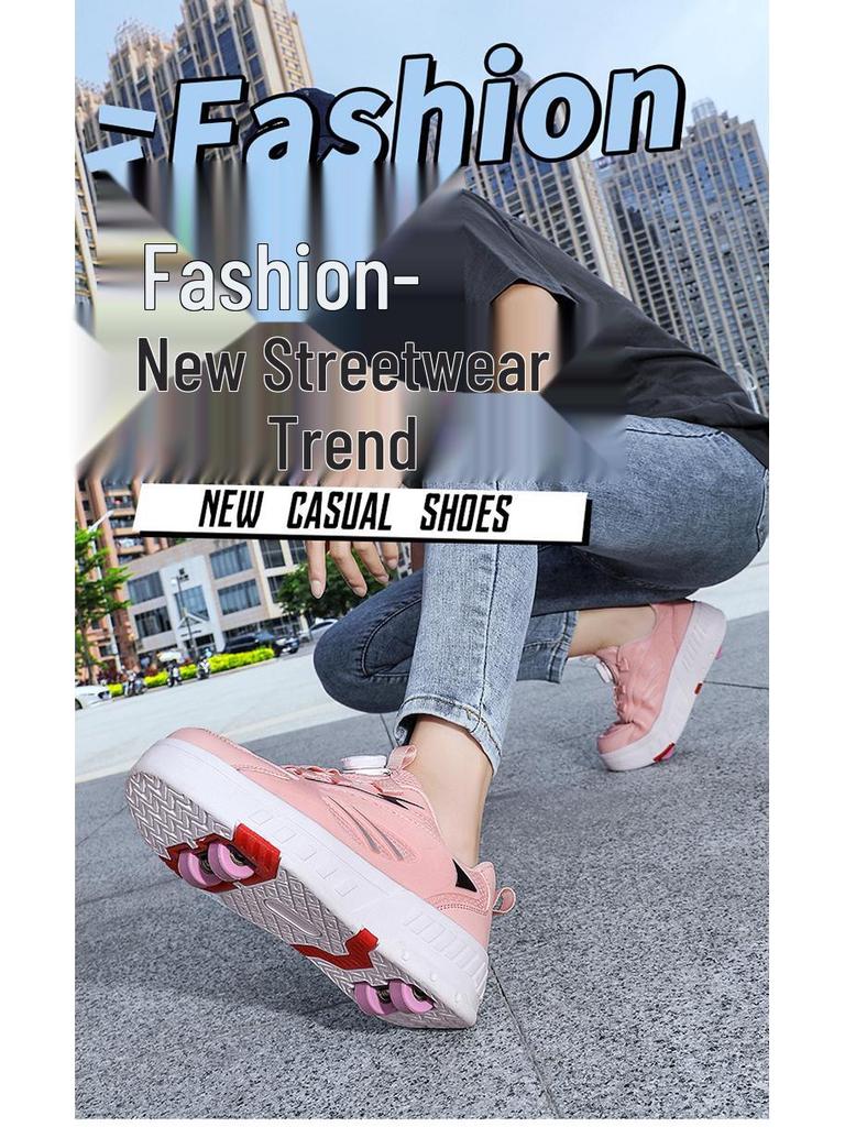 Dingjian 4-Wheel Deformation Roller Skates for Kids - Boys and Girls