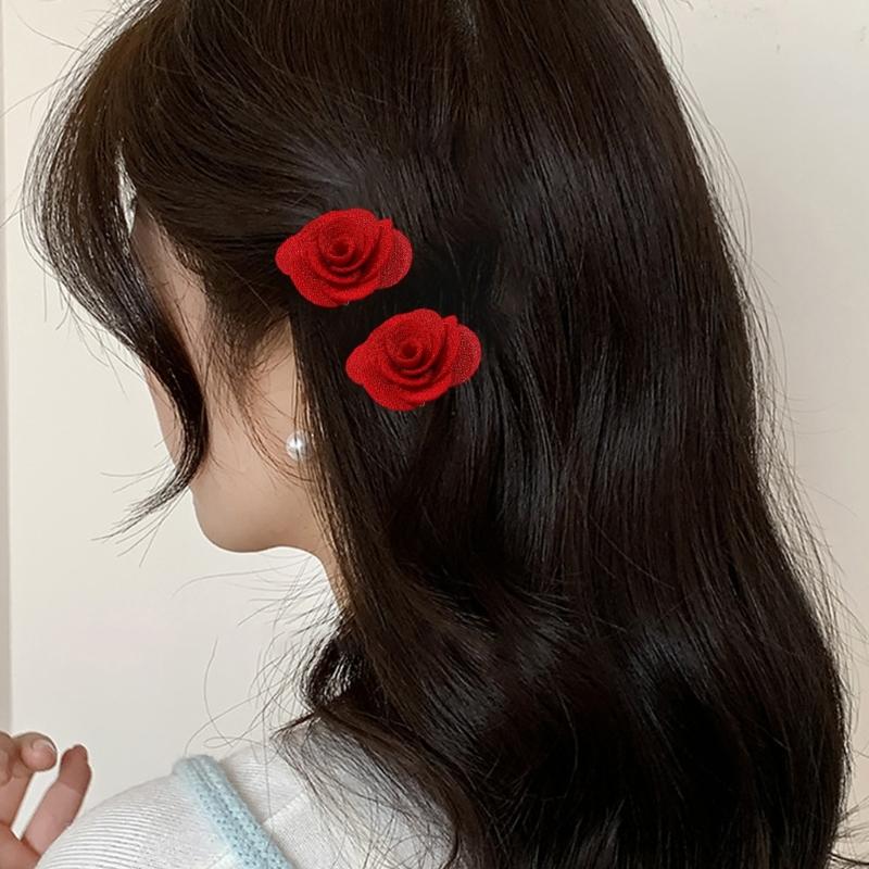 Pack of 10 Rose Flower Hair Clip Elegant Design NonSlip Teeth Barrettes for Women Girls Daily Hair Styling Accessories