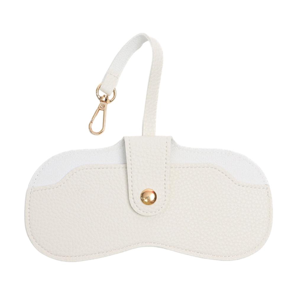 PU Leather Simple Eyewear Storage Bag Solid Color Glasses Protective Cover Lychee Pattern Soft Sun Glasses Pouch for Friend Gift