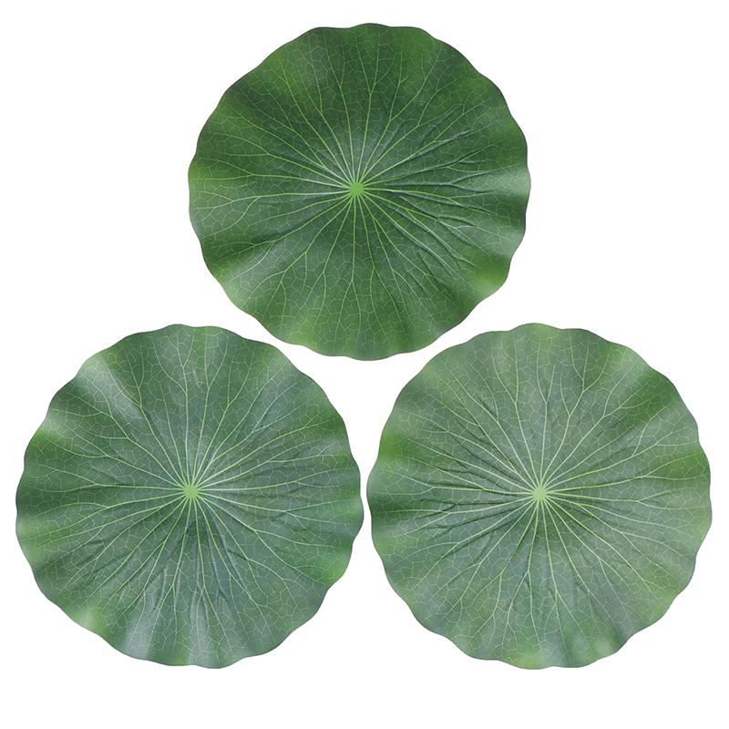 Pack Of 9 Artificial Floating Foam Lotus Leaves Water Lily Pads Ornaments Green