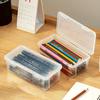 Pencil Storage Box, Large Capacity Transparent Stationery Storage Box, Pen Holder